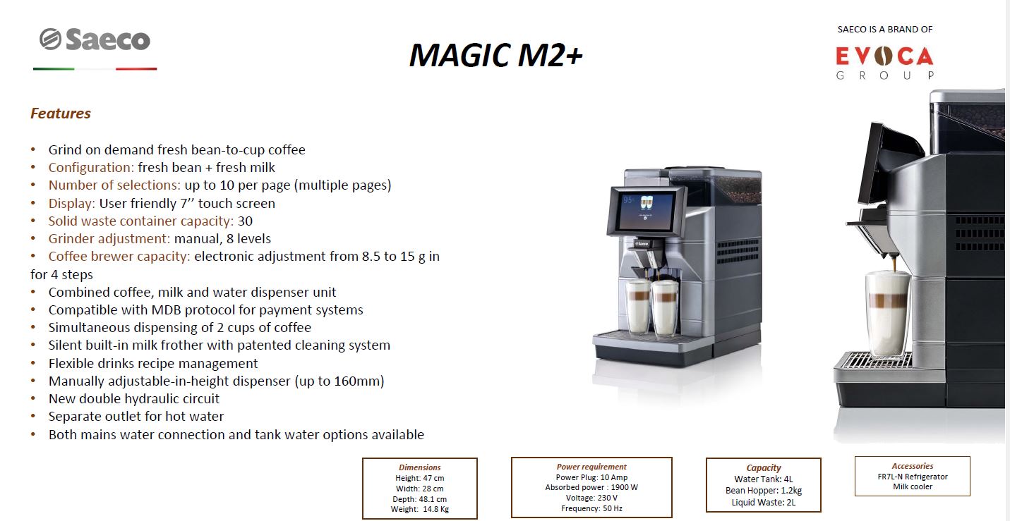 Saeco Magic M2+ Coffee Machine - Brand New